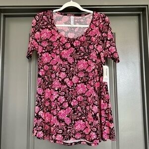 NWT LuLaRoe Perfect T Pink/Black Size XXS